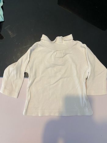 Lot de 2 tee-shirts blancs col roulé