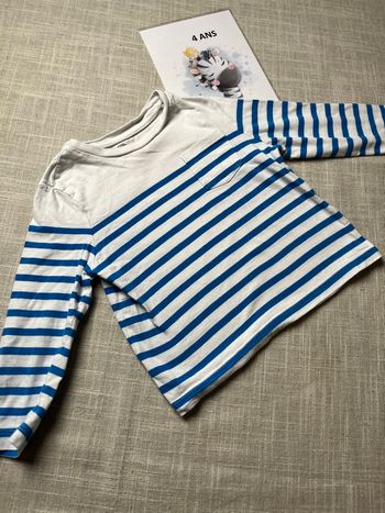 T-shirt manches longues marinière 