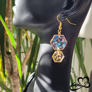 Boucles d'oreilles dorées pailletées