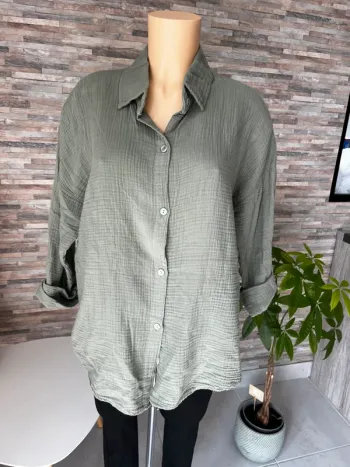 Chemise en coton kaki