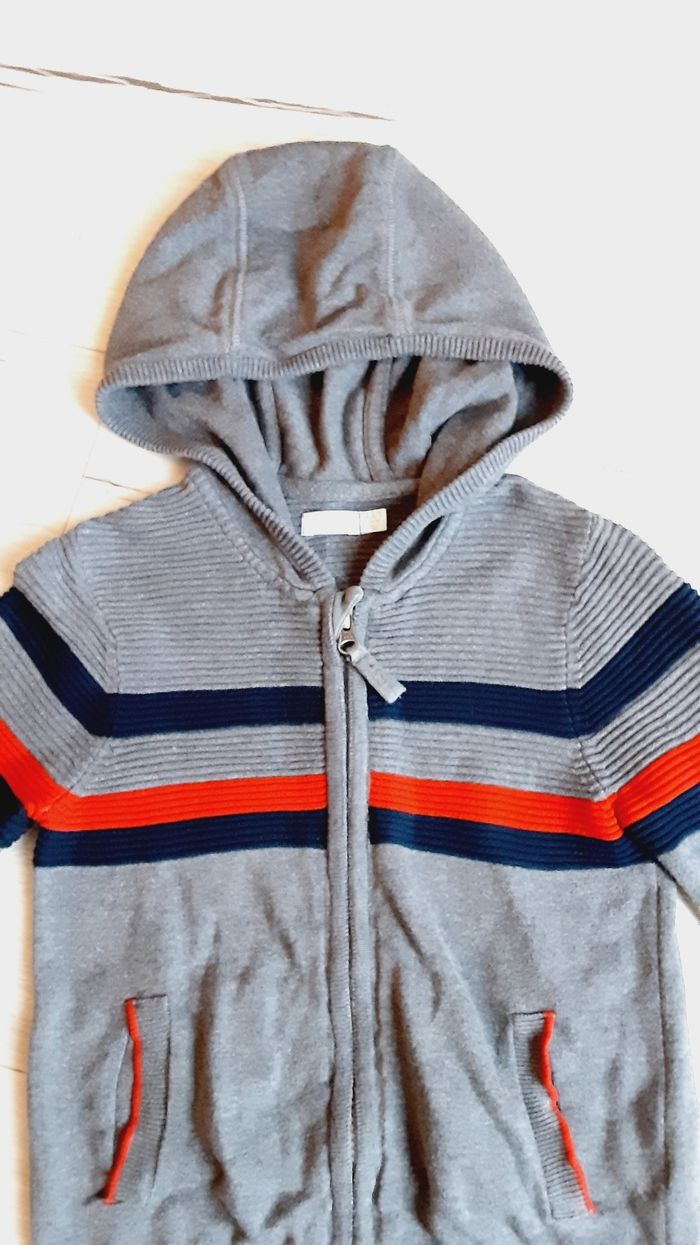 Vêtement garçon gilet gris à capuche Orchestra 4 ans - photo numéro 2