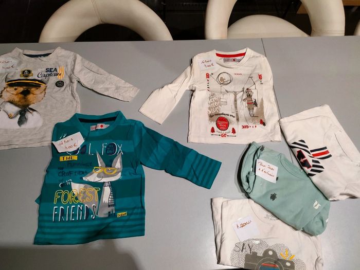 Lot de 3+3 t-shirts longues manches