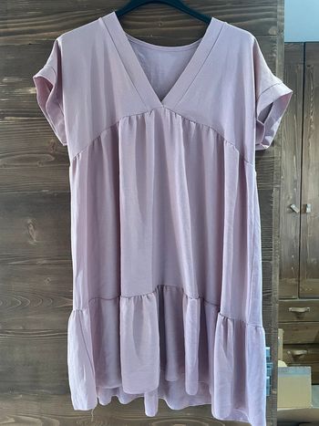 Robe courte ample rose pale