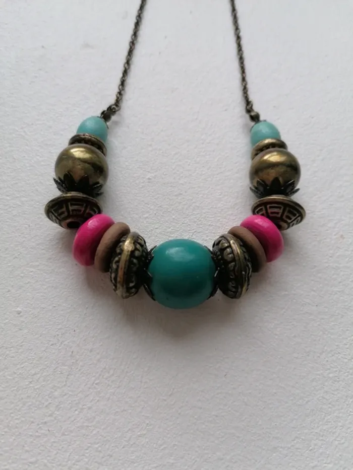 Collier rose et bleu - photo numéro 2