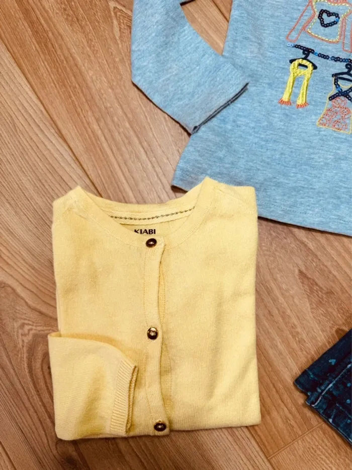 Taille 4 ans tenue 3 pièces fille multimarque bleu jaune * dressing * 🩷 - photo numéro 4