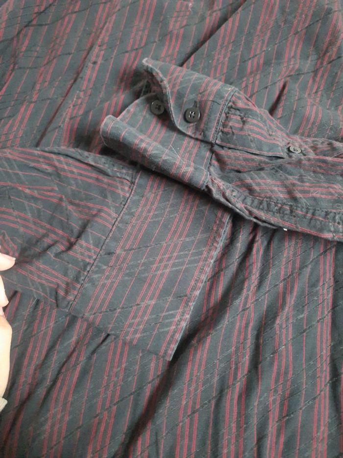 Chemise rayé noir et bordeaux - photo numéro 5