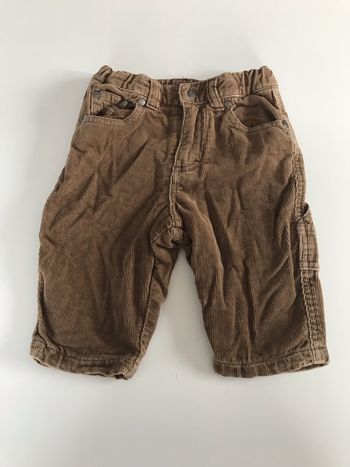 Pantalon bébé large velours marron clair 6 mois