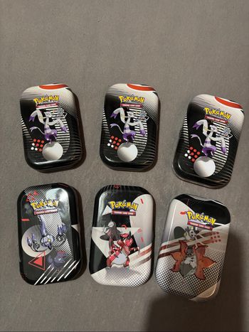 Lot 6 minitins vide ev10.5 foudre noire flamme blanche pokemon
