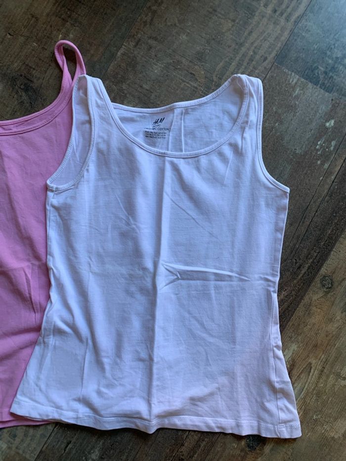 Lot débardeurs rose et blanc - photo numéro 2