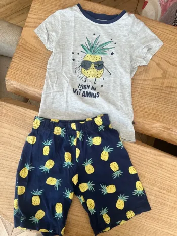 Pyjama short été pyjashort d’été garçon ananas in extenso 8 ans
