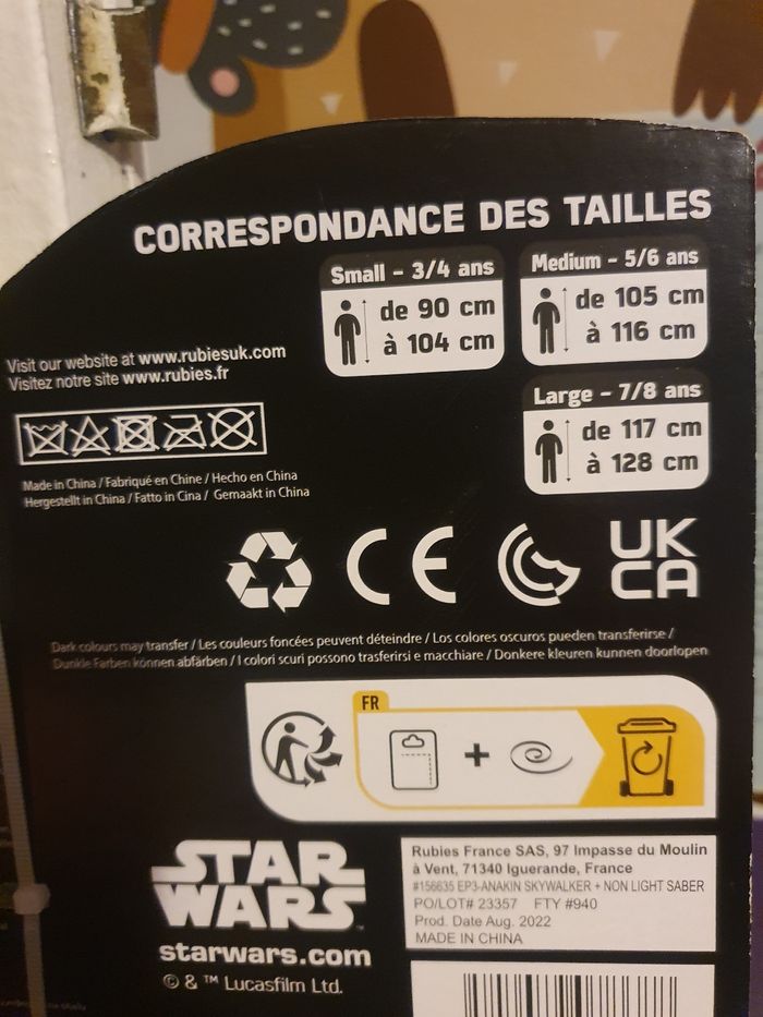 Déguisement Stars Wars neuf taille 7-8ans - photo numéro 5