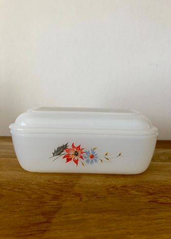 Beurrier vintage Arcopal motif floral rare