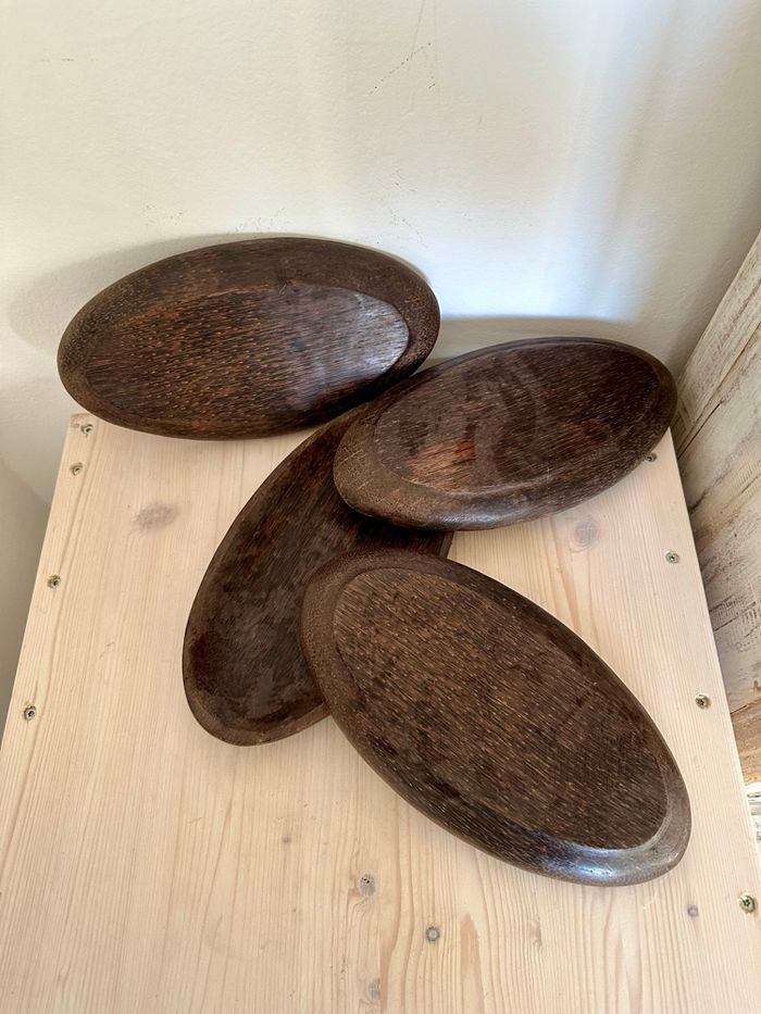 Lot de 4 assiettes ovales en coco - photo numéro 2