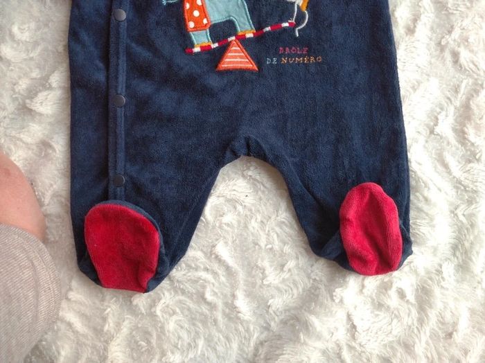 Pyjama grenouillère velours Mixte 1 mois Cirque Circus Drôle de numéro Éléphant Singe Dpam - photo numéro 7