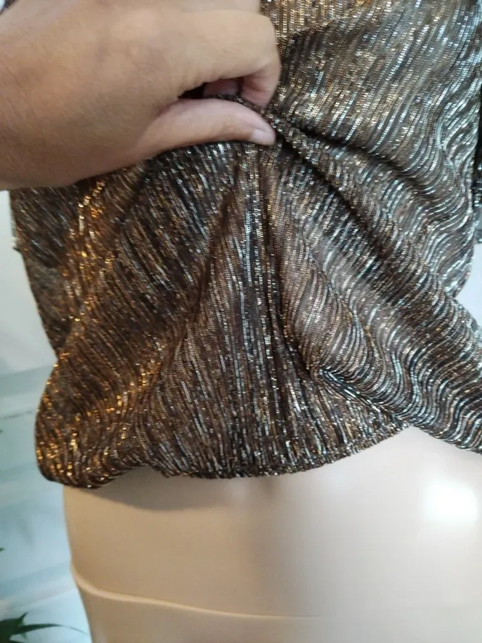 Top kiabi marron doré taille 34 neuf - photo numéro 6