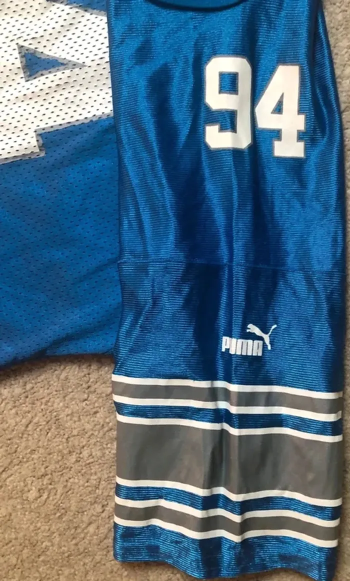 Maillot NFL jersey Elliss Detroit Lions Vintage Puma Mens Small - photo numéro 10