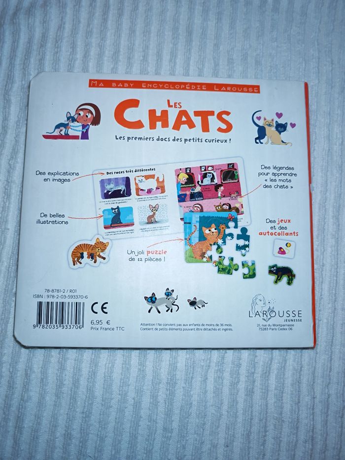 Livre les chats ma baby encyclopédie Larousse - photo numéro 2