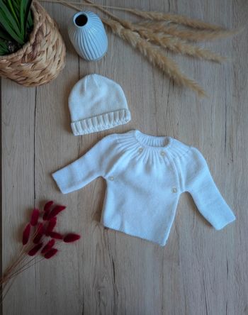 Gilet + bonnet naissance