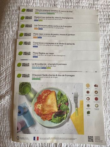 Lot de fiches cuisine HelloFresh