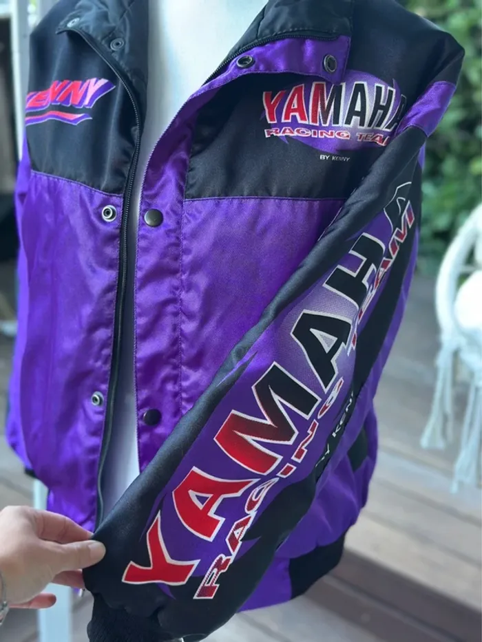 Veste de moto racing Yamaha by Kenny violet et noir taille XS/S oversize unisex - photo numéro 7