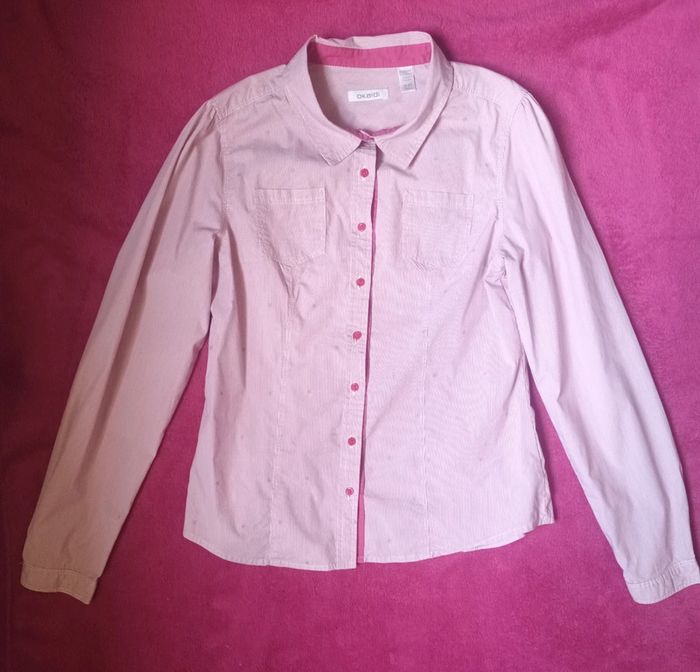 Chemise fille Okaïdi rose et blanche rayée 14 ans - photo numéro 3