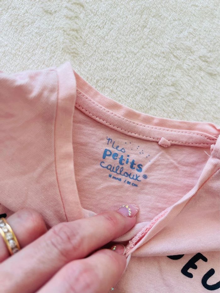 Tee shirt / haut Manche longue 18mois 80cm Mes petits cailloux « sœur de cœur pour la vie » - photo numéro 3