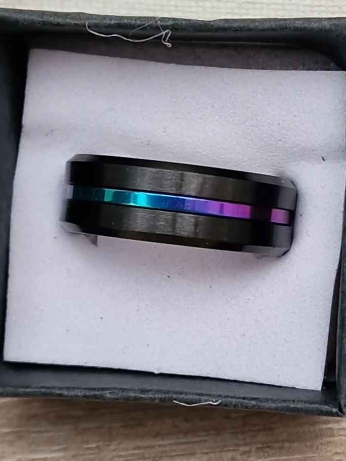 Bague Acier Inoxydable Noir Et Cameleon Multicolore - photo numéro 18