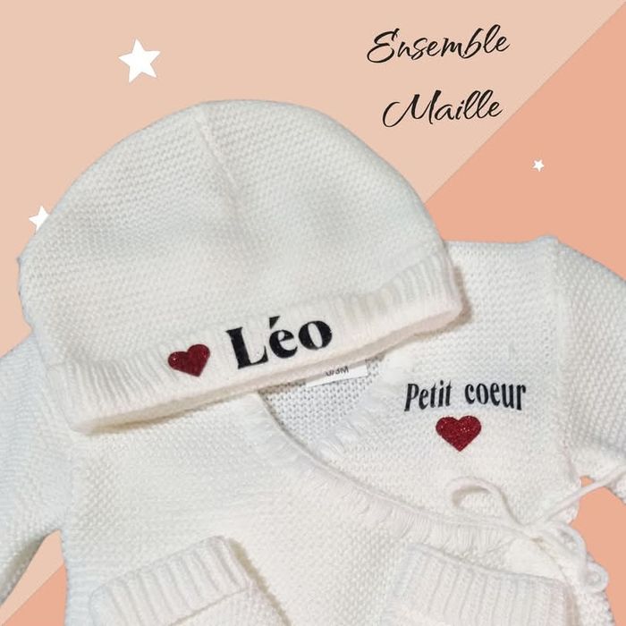 Ensemble maille  personnalisé  bébé - photo numéro 2