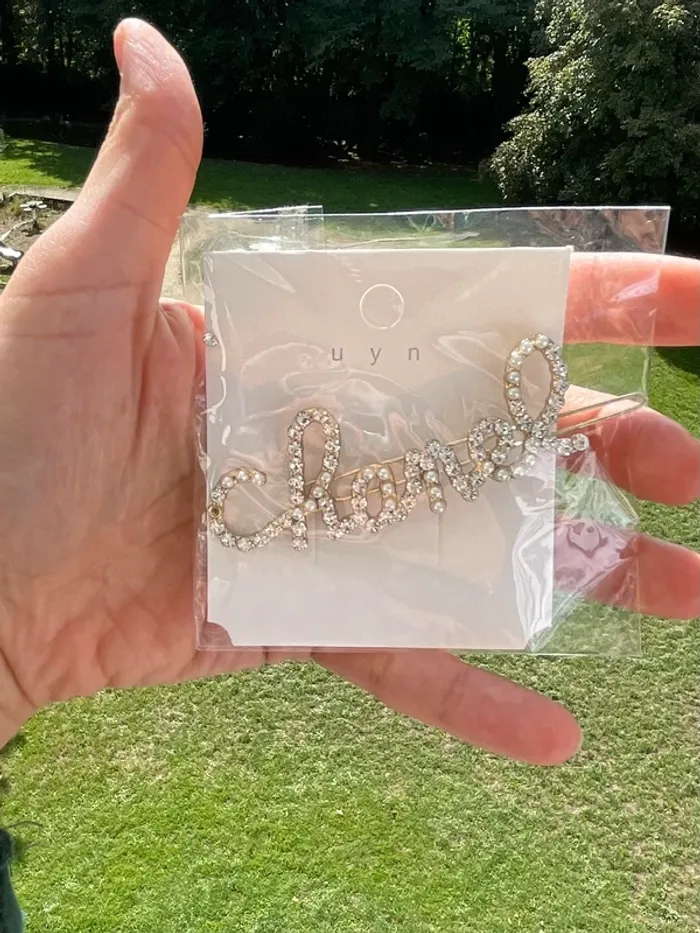 Barrette à cheveux dorée strass brillant - photo numéro 4