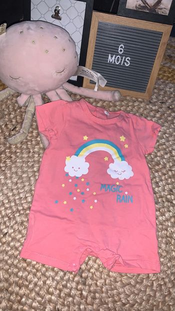 Barboteuse 6 mois été  rose