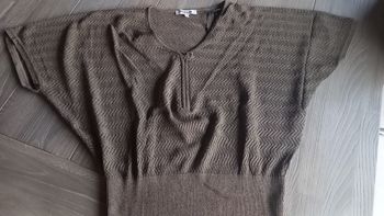 Pull à manches courtes. Zippé 