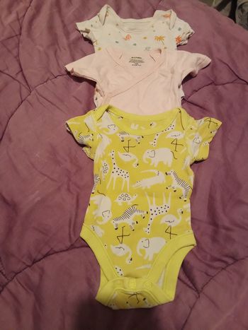 Lots de 3 body manches courtes 1 mois
