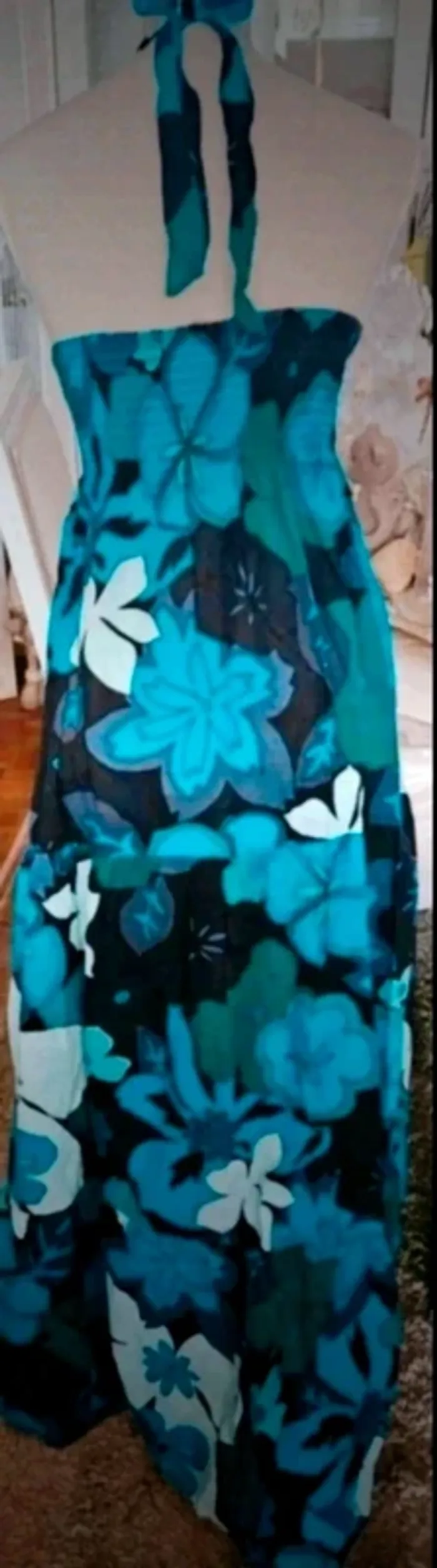 Robe longue bleue sequins RDS Taille 40 Neuve - photo numéro 2