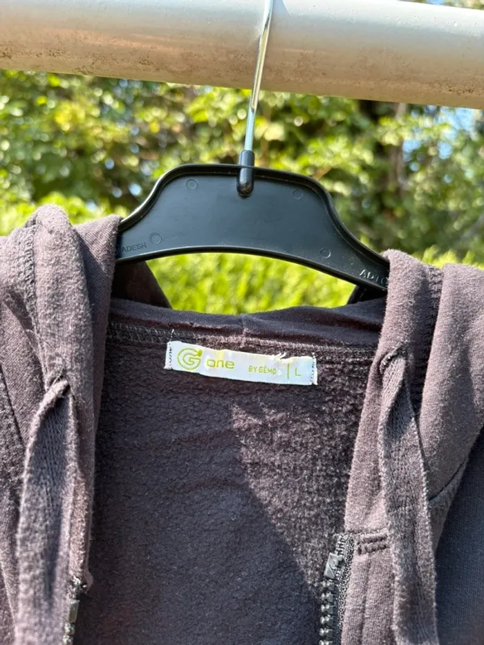 Gilet noir intérieur polaire à capuche – Marque Gemo - photo numéro 3