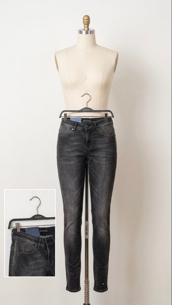 Kaporal - Jean Slim Strass - Taille 38 (28 US) - Noir délavé - Neuf avec étiquette 