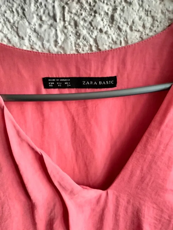 Robe rose élastique à la taille txs Zara - photo numéro 5