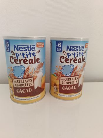 Lot de 2 Nestlé p'tite céréale CACAO