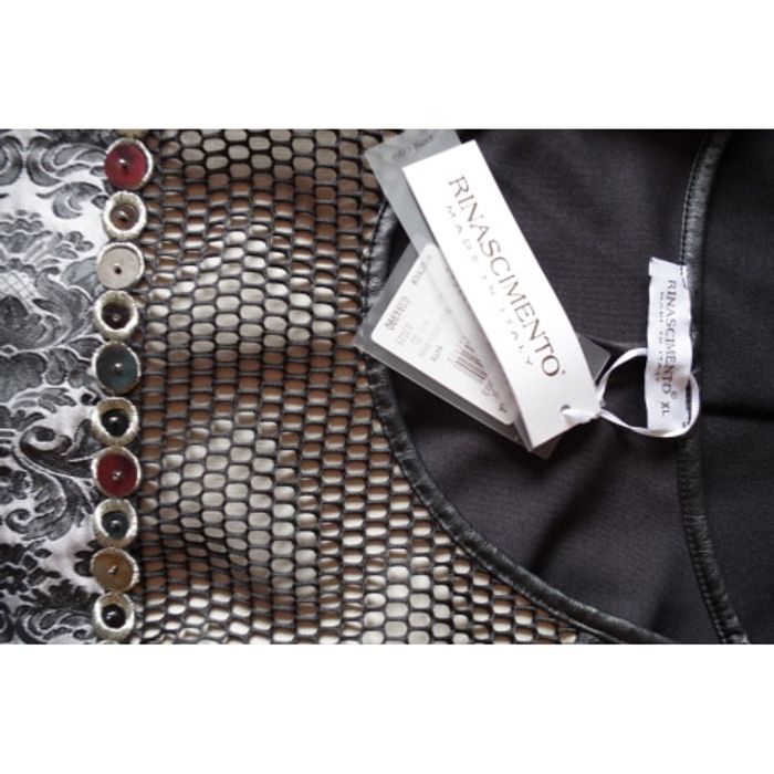 RINASCIMENTO - Robe, broderie, motif noir et kaki T42 - photo numéro 8