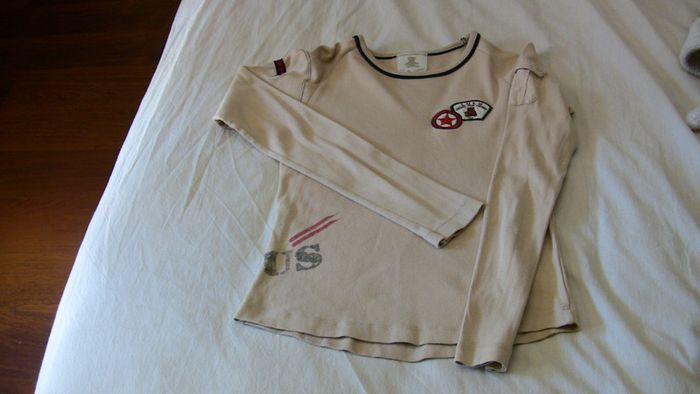 T shirt manches longues beige Taille 14 ans LULU CASTAGNETTE - photo numéro 2