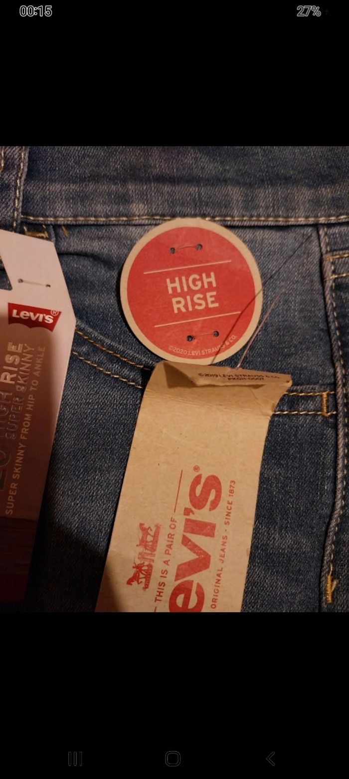 Jeans fille neuf levis super skinny 14 ans avec étiquette 🏷 - photo numéro 3