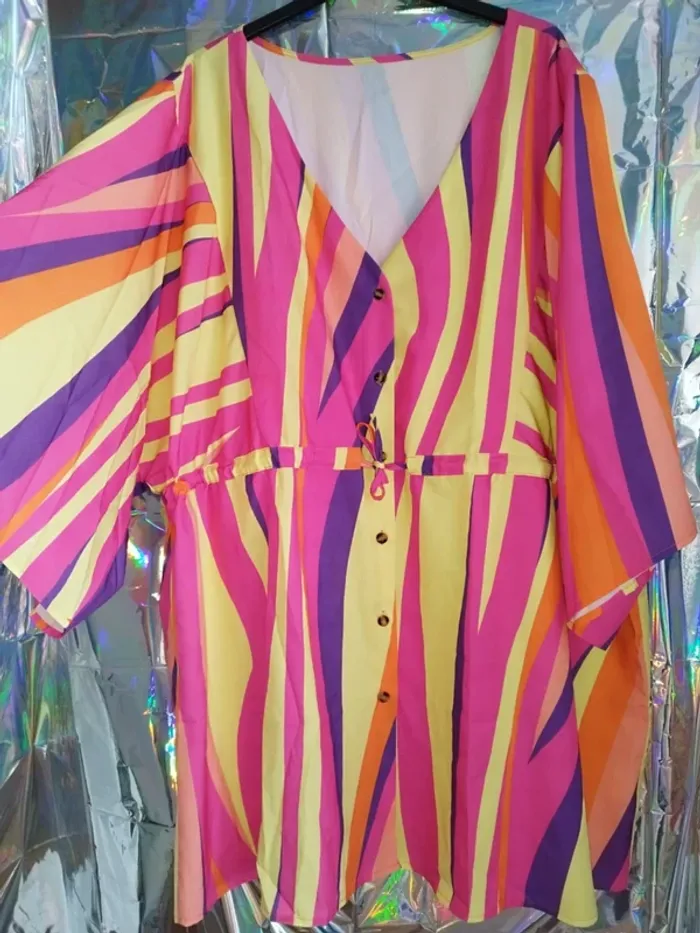 Robe chemise d'été colorée 5XL - photo numéro 4