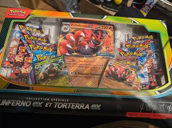 Coffret Premium Pokemon  Felinferno Ex  Torterra Ex 8 booster AB prix ferme