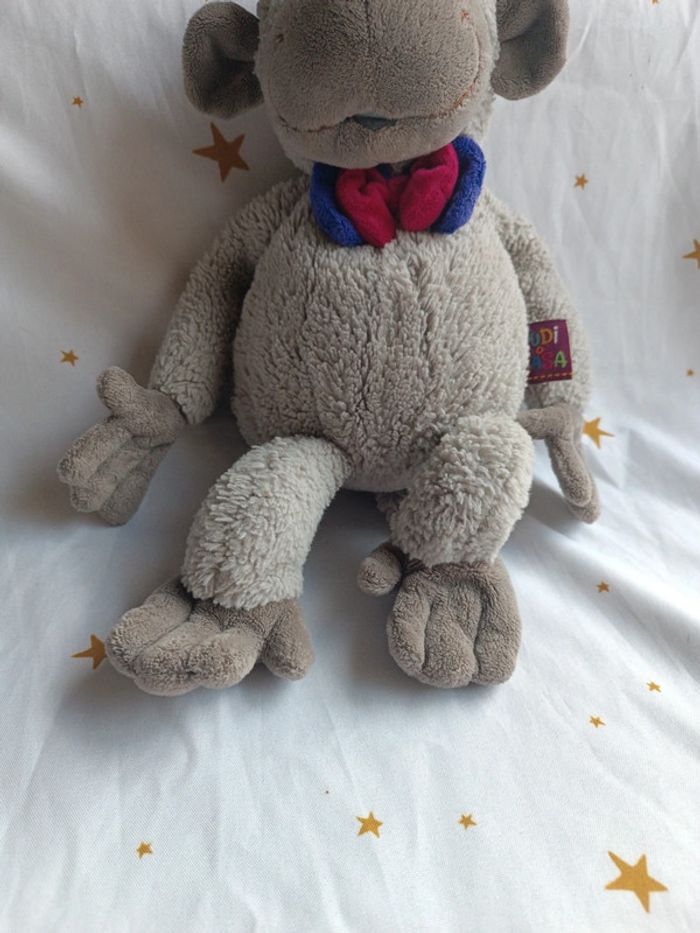 Doudou peluche plush Teddy singe chimpanzé monkey nœud papillon budi basa budibasa - photo numéro 4