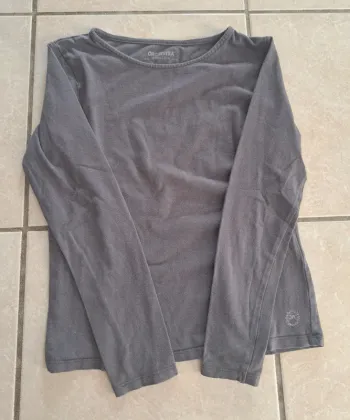 Tee shirt manches longues gris uni 10 ans 👧 Orchestra en TBE