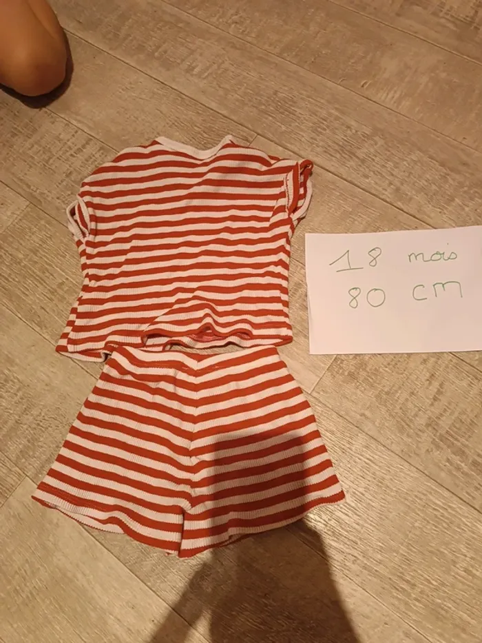 Ensemble éponge t-shirt et short 18 mois 80 cm zara - photo numéro 4