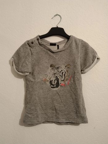 sweat robe en molleton visuel lion ikks fille 2 ans