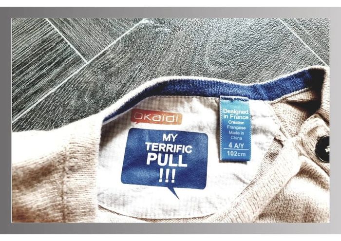 pull/marinière marron rayé orange Okaïdi 4 ans - photo numéro 4