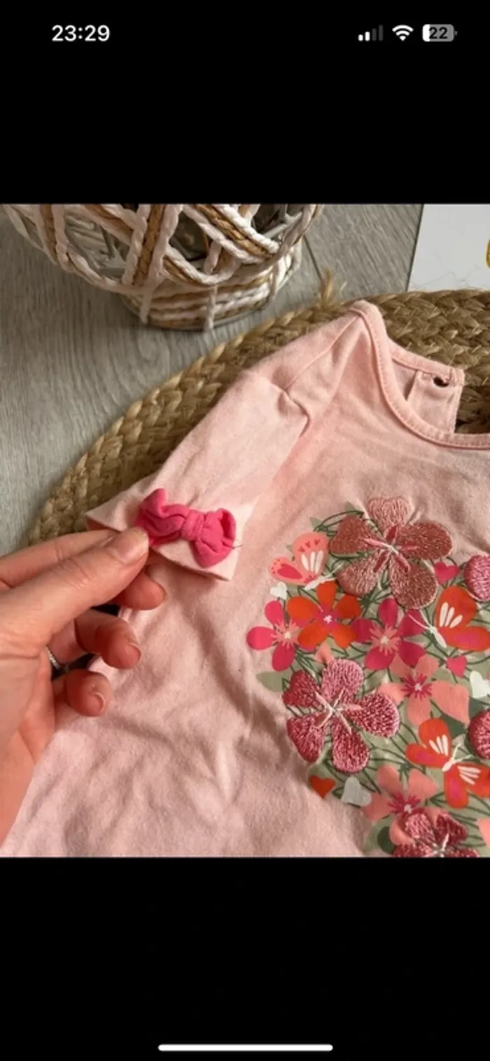 Tes shirt rose 12 mois - photo numéro 4