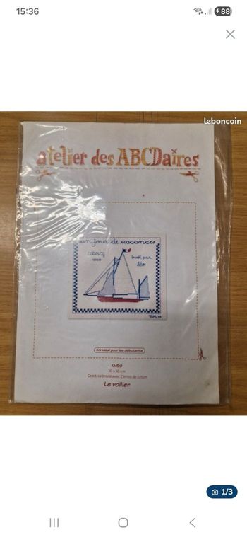 Kit broderie Atelier des Abcdaires Le Voilier 