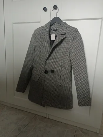 Blazer a carreaux mi long